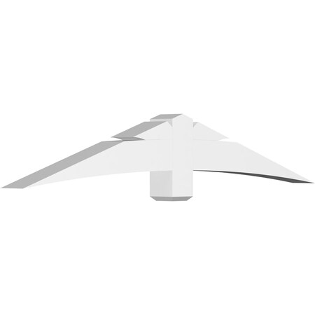 Ekena Millwork Davenport Architectural Grade PVC Gable Bracket, 84"W x 14"H x 6"D x 6"F, 4/12 Pitch GBP084X14X0606DAV00